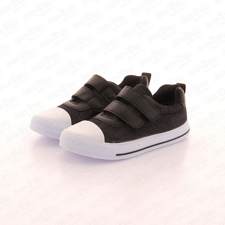 Кеды Pasito на двойной липучке черно-белые - фото 360