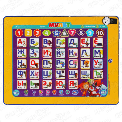 Планшет обучающий Мульт Азбука и счет электронные игрушки умка сенсорный планшет мульт азбука и счет