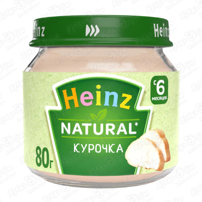 Пюре Heinz Natural курица 80г с 6мес
