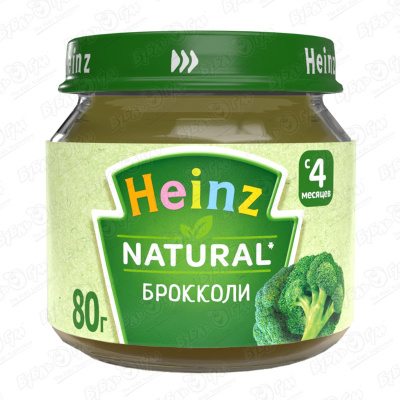 Пюре Heinz Natural брокколи 80г с 4мес цена и фото