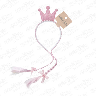 Ободок с короной и розовыми косичками кукла extra с розовыми косичками