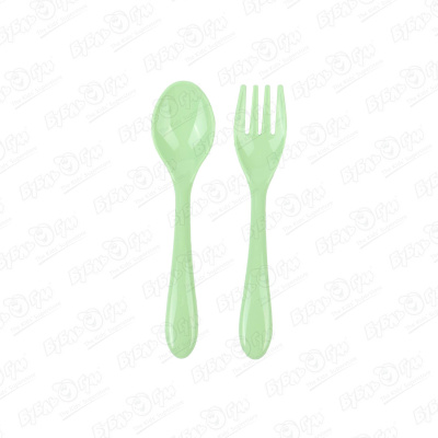 Набор Курносики ложечка и вилочка зеленые с 4мес набор для питания курносики ложечка и вилочка