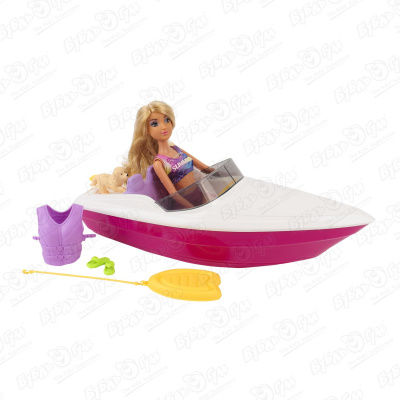 цена Кукла Lanson Toys Anlily на лодке с питомцем с аксессуарами