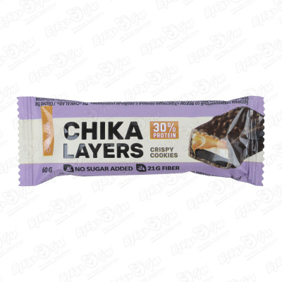 Батончик глазированный Chikalab печенье с шоколадом 60г
