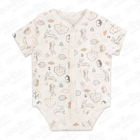 Боди Lanson Kids принт лесные животные белое