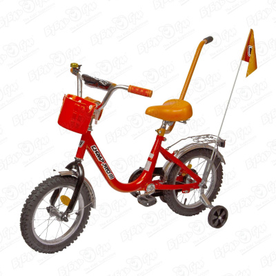 Велосипед Champ Pro детский В14 с корзиной красно-оранжевый