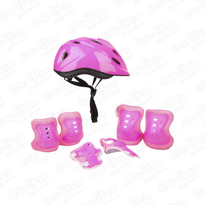 цена Комплект защиты ROLLO PRO детский розовый размер 51-54см