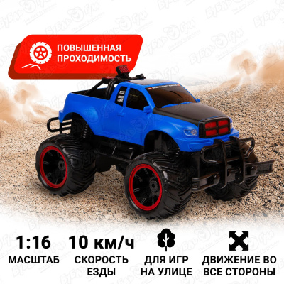 Джип Monster Truck р/у черно-синий 1:16