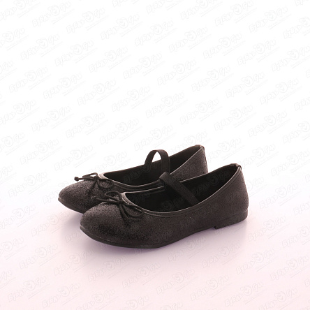 Туфли школьные Pasito на резинке с бантом-веревочкой блестящие черные - фото 360