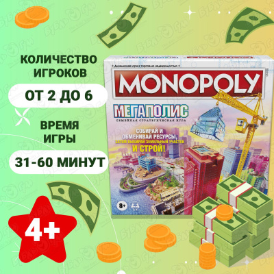Игра настольная Hasbro Монополия Мегаполис с 8лет