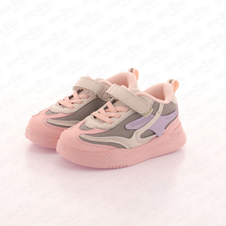 Кроссовки Pasito с сиреневыми и розовыми вставками серые - фото 360