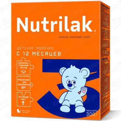 Молочко детское Nutrilak 3 300г с 12мес БЗМЖ