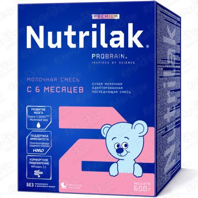 Смесь Nutrilak Premium 2 молочная 600г с 6мес БЗМЖ