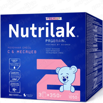 Смесь молочная Nutrilak Premium 2 1050г с 6мес БЗМЖ