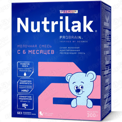 Смесь Nutrilak Premium 2 молочная 300г с 6мес БЗМЖ