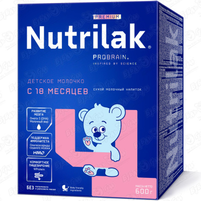 Напиток Nutrilak Premium 4 молочный 600г с 18мес БЗМЖ