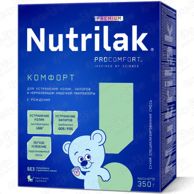 Смесь Nutrilak Premium Комфорт 350г с 0мес БЗМЖ