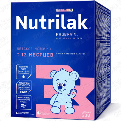 Смесь Nutrilak Premium 3 молочная 600г с 12мес БЗМЖ