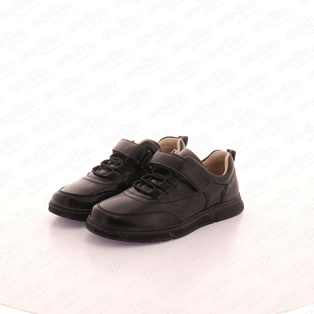 Туфли TIBURON школьные на шнуровке и липучке черные - фото 360 Туфли TIBURON школьные на шнуровке и липучке черные - фото 360