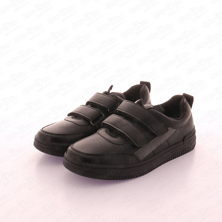 Туфли школьные TIBURON классические с декоративными вставками и стежками черные - фото 360