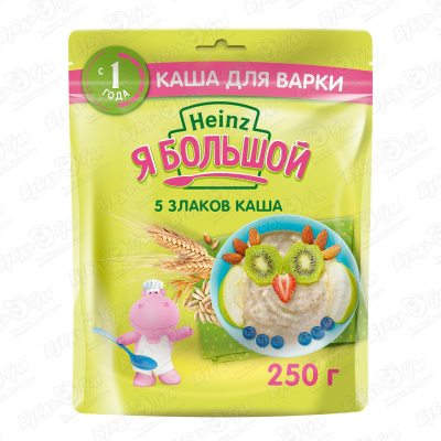 Каша Heinz Я Большой безмолочная 5 Злаков 250г с 12мес