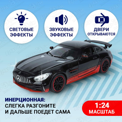 Модель авто Lanson Toys Mercedes GTR черно-красная 1:24 20см с 6лет