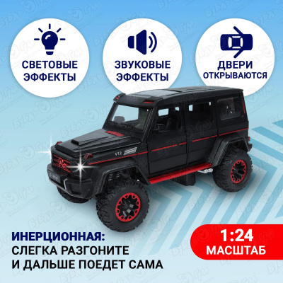 Модель авто Lanson Toys Mercedes-Benz G55 черно-красная 1:24 20см с 6лет