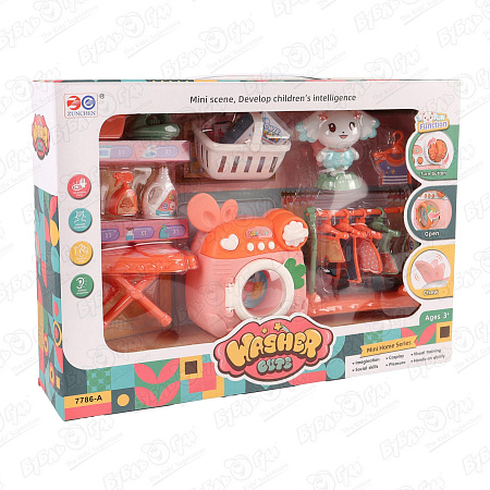 Мебель для куклы Lanson Toys Стиральная машина с аксессуарами с 3лет