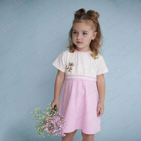 Платье Lanson Kids с принтом розовое