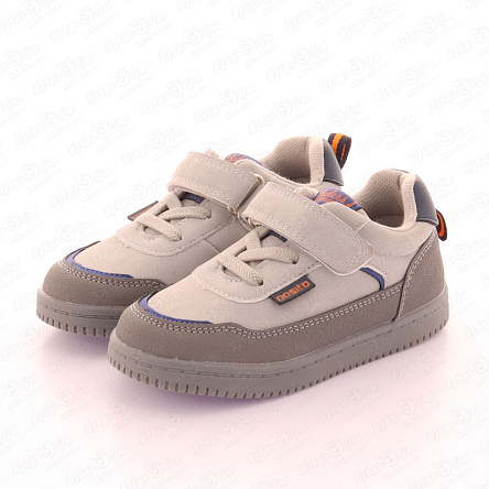 Кроссовки Pasito на липучке с темно-серыми вставками серые - фото 360