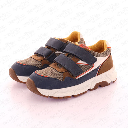 Кроссовки PASITO с перфорацией коричнево-синие - фото 360