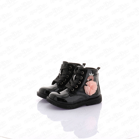 Ботинки Pasito утепленные лаковые с декором фламинго на шнуровке черные - фото 360 Ботинки Pasito утепленные лаковые с декором фламинго на шнуровке черные - фото 360