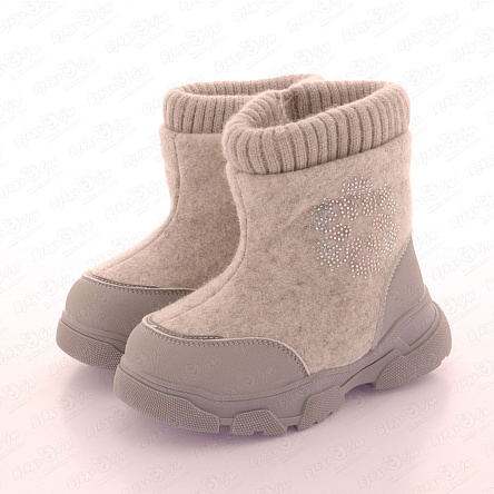 Сапоги Pasito утепленные на молнии с манжетом и декоративной снежинкой светло-серые - фото 360 Сапоги Pasito утепленные на молнии с манжетом и декоративной снежинкой светло-серые - фото 360