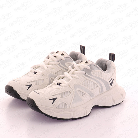 Кроссовки TIBURON в спортивном стиле с серебристыми вставками белые - фото 360