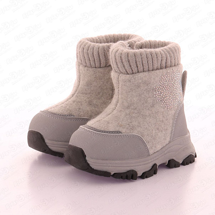 Валенки Pasito утепленные на молнии с манжетом и декором серые - фото 360 Валенки Pasito утепленные на молнии с манжетом и декором серые - фото 360