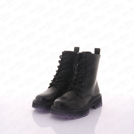 Ботинки Barbaris утепленные на шнуровке и молнии с фиолетовой подошвой черные - фото 360 Ботинки Barbaris утепленные на шнуровке и молнии с фиолетовой подошвой черные - фото 360