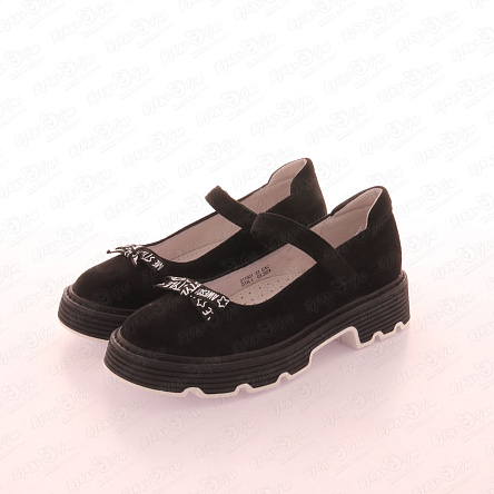 Туфли Barbaris с бархатистой поверхностью и декоративным элементом черные - фото 360