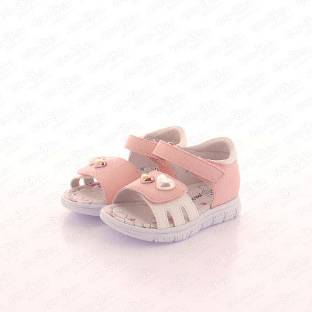 Сандалеты Pasito с декоративными сердечками бело-розовые - фото 360 Сандалеты Pasito с декоративными сердечками бело-розовые - фото 360