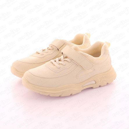 Кроссовки TIBURON с перфорацией на липучке шнурки-резинки молочные - фото 360