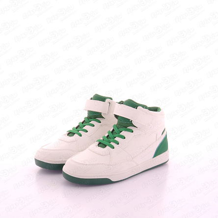 Ботинки TIBURON с зелеными вставками на шнуровке с липучкой белые - фото 360 Ботинки TIBURON с зелеными вставками на шнуровке с липучкой белые - фото 360