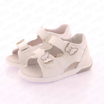 Сандалии Pasito летние открытые с бабочками белые - фото 360