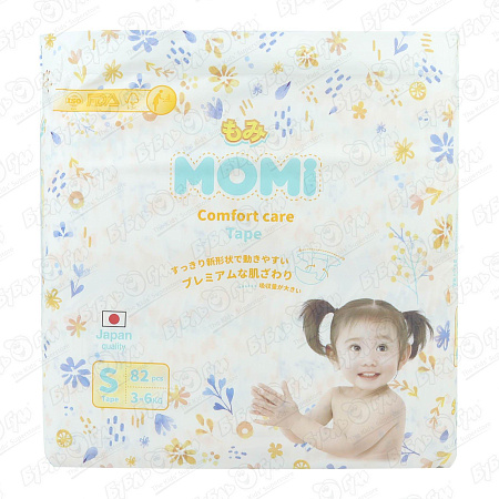 Подгузники MOMI Comfort S 3-6кг 82шт