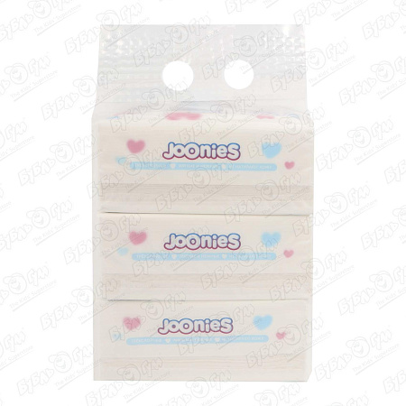 Салфетки Joonies нежные трехслойные 3х150шт