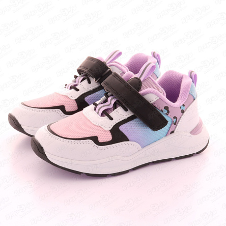 Кроссовки Pasito на шнуровке и липучке с цветными элементами белые - фото 360