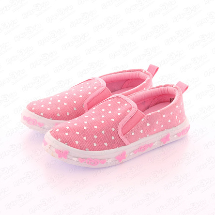 Кеды Pasito с серебристыми сердечками подошва с огоньками розовые - фото 360