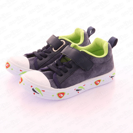 Кеды Pasito на липучке подошва с огоньками синие - фото 360