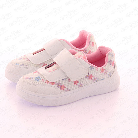 Кроссовки Pasito на липучке с принтом цветочки белые - фото 360