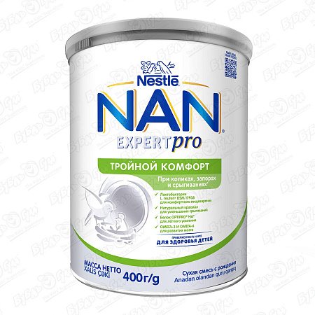 Смесь Nestle NAN EXPERTPRO Тройной комфорт 400г с 0мес БЗМЖ