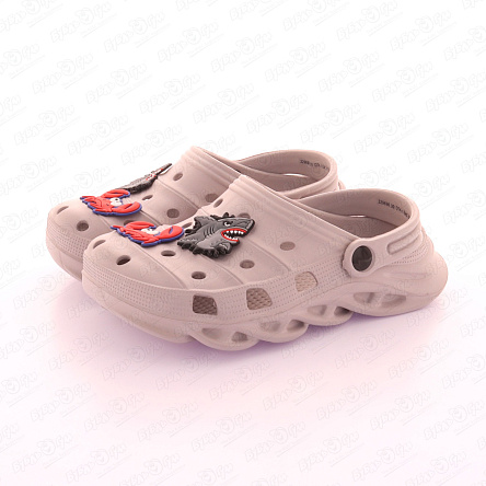 Шлепанцы Pasito пляжные с морским декором серые - фото 360