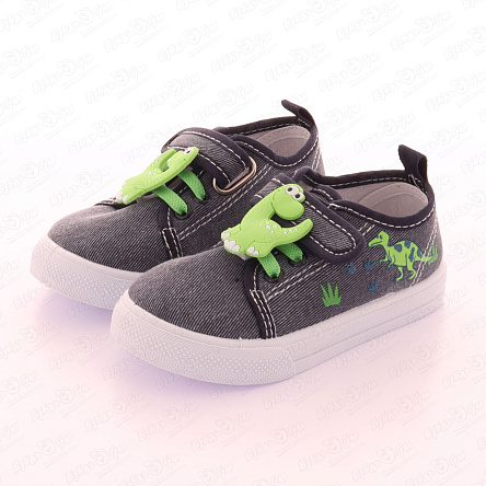 Кеды Pasito на липучке с динозаврами синие - фото 360